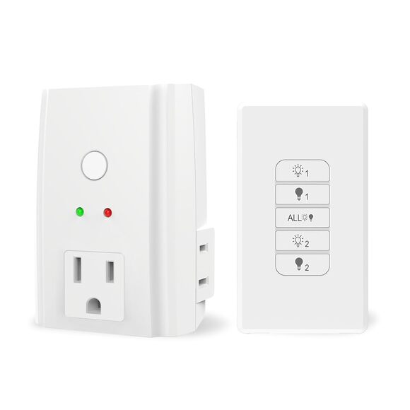 Lot of 2 Tiffcofio Indoor Remote Control Socket W/ Remote RF2066 White - Picture 1 of 4